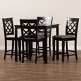 thumbnail image 3 of Baxton Studio Alora Grey Upholstered Espresso Wood 5-Piece Pub Set, 3 of 8