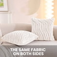 thumbnail image 5 of JIATER Pack of 2 Throw Pillow Covers Faux Fur Plush Couch Pillow Covers,18x18, White, 5 of 7