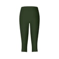 thumbnail image 6 of Capri Leggings for Women Summer Casual Elastic High Waist Wave Hem Workout Yoga Cropped Capris Pants, 6 of 6