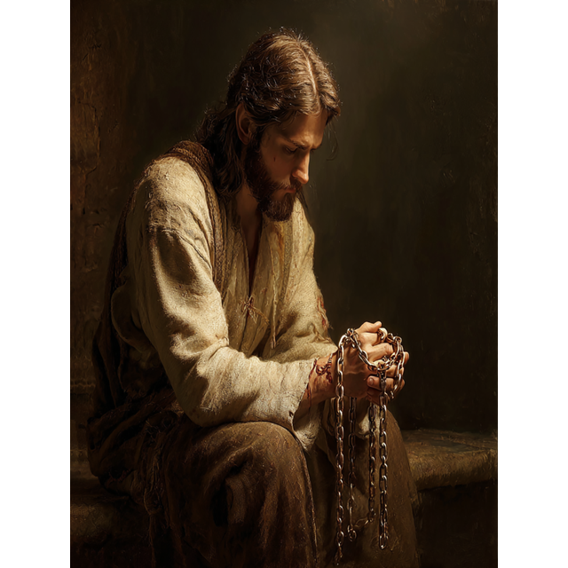 Jesus Praying Religious Canvas Wall Art 15.75x11.81 Inches