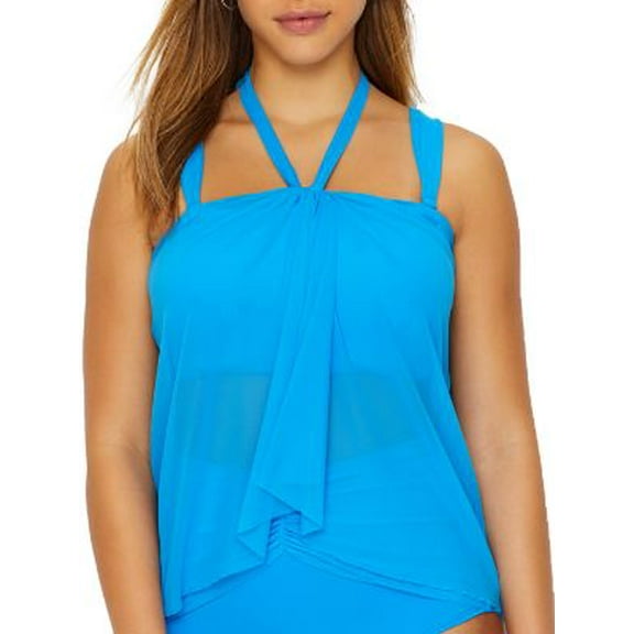 Coco Reef Womens Classic Solid Cascade Crop Underwire Tankini Top Style-U95253