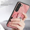 thumbnail image 3 of Compatible with Samsung Galaxy A25 5G, Classic Card Slots 360 Rotating Finger Ring Kickstand PU Leather + TPU Frame Magnetic Closure Back Case Cover for Samsung Galaxy A25 5G, Pink, 3 of 12