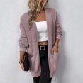 thumbnail image 2 of Aayomet Sweaters For Women Women's Draped Front Open Cardigan Casual Long Sleeve Lightweight Cardigan Sweaters Duster,Pink S-XXL, 2 of 5