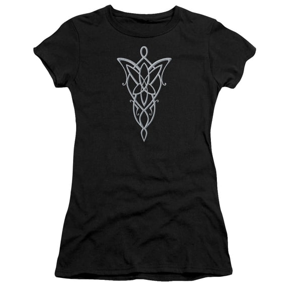 Lord of the Rings Arwen Necklace S/S Junior Women's T-Shirt Sheer Black