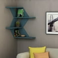 thumbnail image 2 of Ada Home Decor Furniture 23.62" 3 Tier Petrol Blue Cali Modern Wall Shelf, 2 of 3