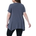 thumbnail image 3 of Agnes Orinda Women's Plus Size Tunic Tops  Summer Crew Neck Flowy Swing Loose Short Sleeve Knit T Shirt Tops Blouse Casual 2X Royal Blue, 3 of 6