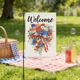 thumbnail image 4 of Yhmxh 4th of July Patriotic Garden Flags 12x18 Double Sided, Small Burlap Independence Day Floral Welcome Garden Flag, Fourth of July Decorations Outdoor Yard Flags for Outside Lawn Porch Decor, 4 of 6