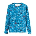 thumbnail image 5 of HKEJIAOI T-Shirts à Manches Longues en Polyester pour Femmes Imprimé Graphique Col Rond Blouses Habillées Décontractées Manches Longues, 5 of 5
