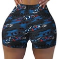 thumbnail image 2 of Haiem Blue Sports Car No Front Seam Biker Shorts for Women Yoga Workout Gym Bike Shorts with Tummy Control Moisture-Wicking-Small, 2 of 9
