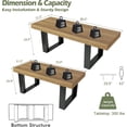 thumbnail image 3 of LAZZO Farmhouse Rustic Extendable Dining Table, 70.9"-86.6" Rectangular Wooden Kitchen Table for 6-10, Brown, 3 of 9