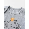 thumbnail image 2 of Newborn Infant Baby Boy Clothes Long Sleeve Romper Pants Headband Hat Outfits Set ( 3-6 Months, Grey), 2 of 6