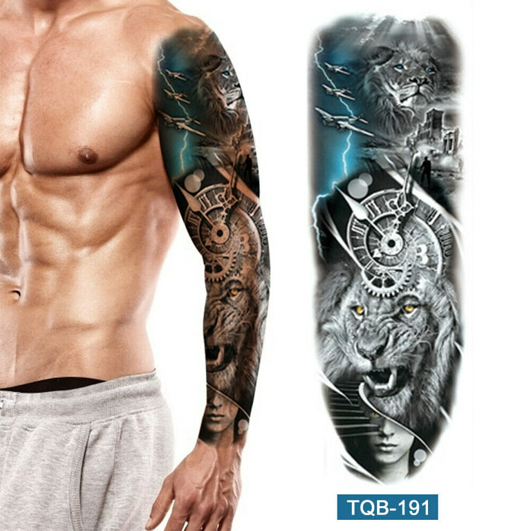 Large Temporary Fake Tattoo Full Sleeve Leg Arm Waterproof Stickers Men  Women❤