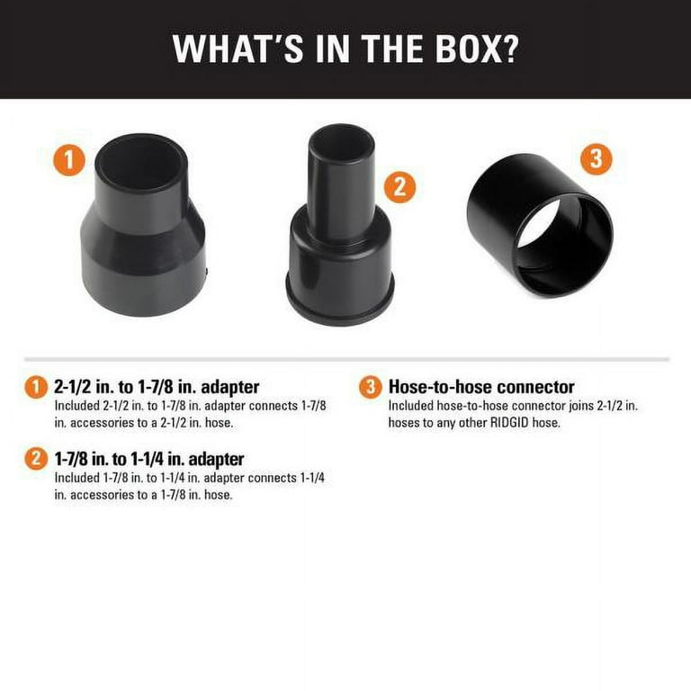 Hose and Accessory Adapter Kit for RIDGID Wet/Dry Shop Vacuums Hose and Accessory Adapter Kit for RIDGID Wet/Dry Shop Vacuums