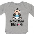 thumbnail image 4 of Inktastic My Memaw Loves Me Baby Boy Boys Long Sleeve Baby Bodysuit, 4 of 5