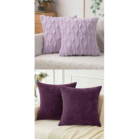 

MIULEE Pack of 2 Chenille Couch Throw Pillow Covers 16x16 inch Farmhouse Couch Throw Pillows