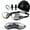 Black, variant on Radetop swimming goggles set, equipped with swim cap, nose clip, earplugs, and goggles box, black