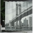 thumbnail image 4 of Ambesonne Vintage Shower Curtain, Bridge in New York City, 69"Wx70"L, Grey, 4 of 5