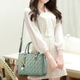 thumbnail image 2 of Stylago Womens Purses and Handbags with Pendant Leather Quilted Crossbody Tote Bags Fashion Shoulder Satchel for Evening Party Green, 2 of 5