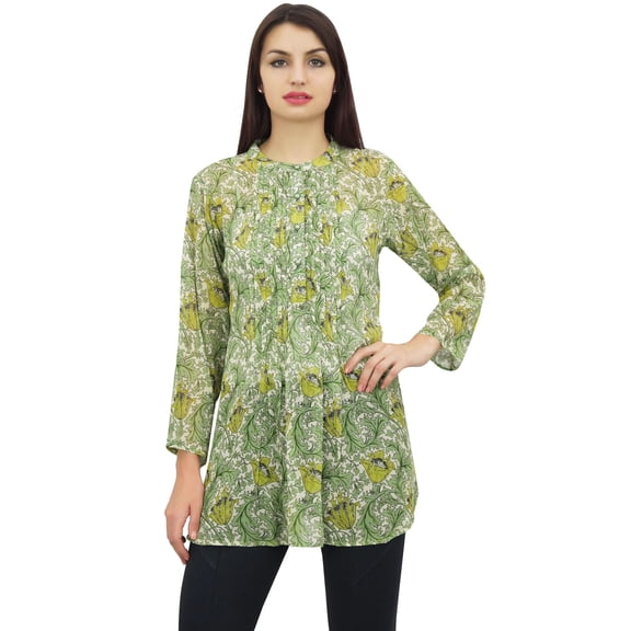 Phagun Women's Purple Floral Digital Printed Georgette Casual Tunic Top Wear-4