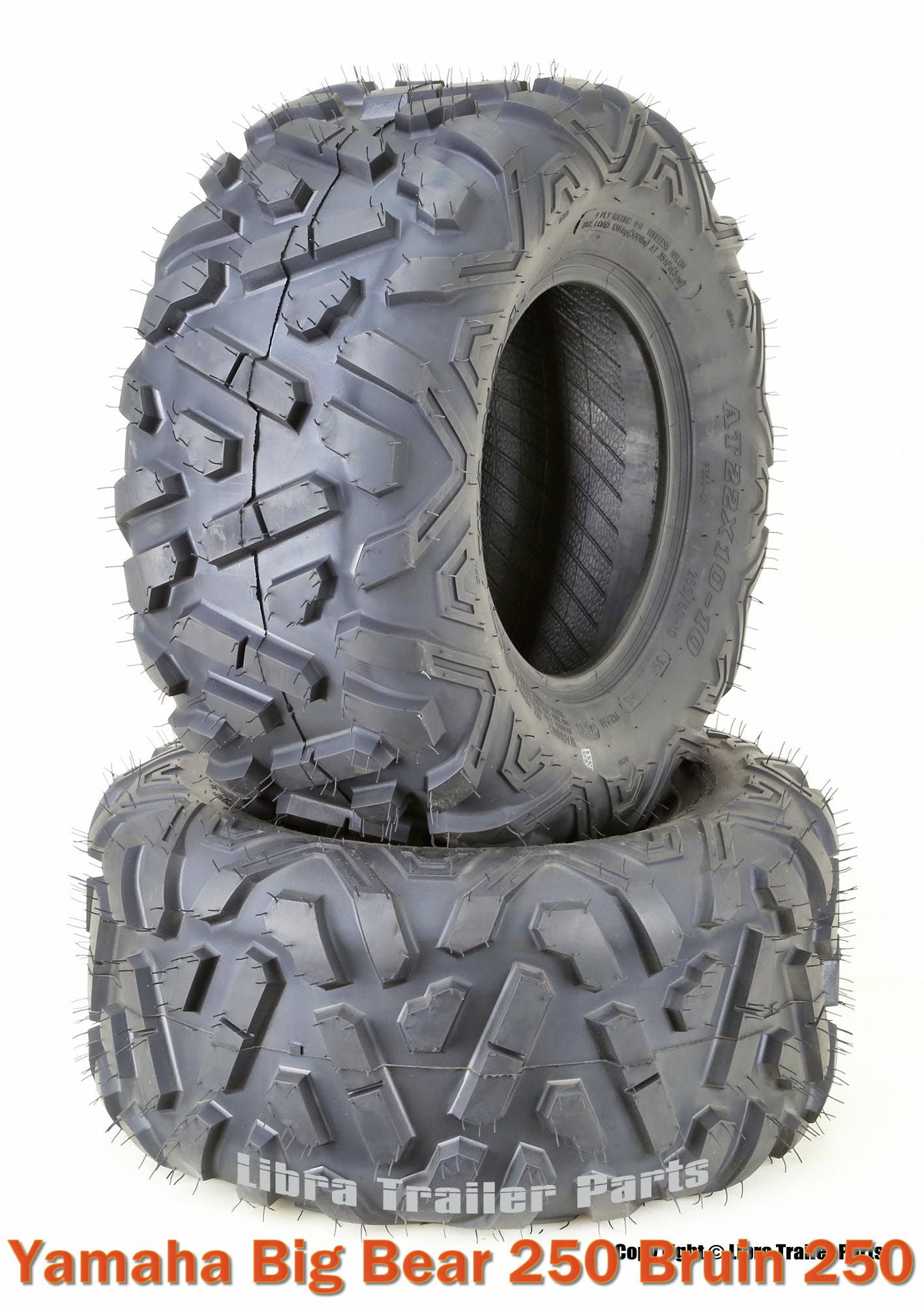 (2) 22x1010 Yamaha Big Bear 250 Bruin 250 Sport ATV Rear Tires Set