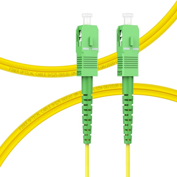 Flyprofiber- Os2 Sc/Apc A Sc/Apc Cable De Fibra Óptica 1M/3Ft Cable De Conexión De Fibra Monomodo Opción De Longitud Simplex: 0,5 M-50M 9/125Um Os1/Os2 Compatible Amarillo Lszh Od-2.0Mm 1M(3Ft)