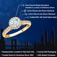 thumbnail image 2 of Gem Stone King 10K Yellow Gold Sky Blue Aquamarine and Lab Grown Diamond Engagement Ring for Women | 1.06 Cttw | Round 6MM | Gemstone March Birthstone | Size 9, 2 of 6