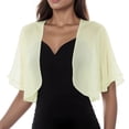 thumbnail image 2 of GEWSEY Womens Shrugs for Summer Cropped Cardigan Short Sleeve Open Front Sheer Shawl Cardigans Lightweight Chiffon Bolero (Beige, S), 2 of 5