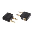 thumbnail image 1 of 2 adaptadores de audio para conector de auriculares de 3,5 mm chapados en oro (2 machos a 1 hembra), 1 of 5