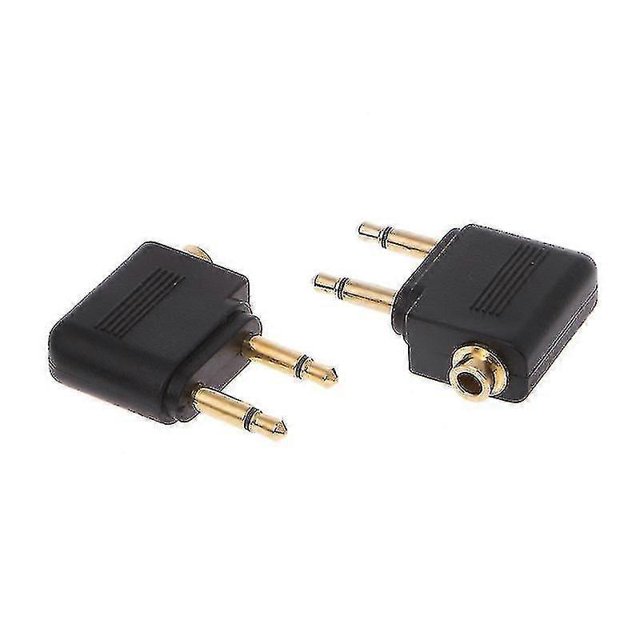 2 adaptadores de audio para conector de auriculares de 3,5 mm chapados en oro (2 machos a 1 hembra)