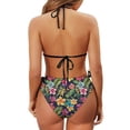 thumbnail image 6 of chaqlin Women's Tropical Floral Halter Triangle Bikini Set - Sexy Tie Side Two Piece Swimsuit for Beach Vacation & Pool Party, 6 of 9