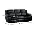 thumbnail image 7 of Pemberly Row Faux Leather Gel Double Glider Reclining Sofa in Black, 7 of 7