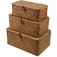thumbnail image 1 of Cesta tejida Cesta de mimbre con tapa Seagrass Lavandería Caja organizadora de ratán para baño Sala de estar Cocina Adepaton LKX-0878, 1 of 9