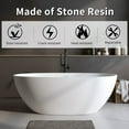 thumbnail image 5 of 66.9" Solid Surface Stone Resin Freestanding Soaker Tub with Thick Edge, Overflow Drain & Matte White Finish - Durable Non-Porous Spa-Style Bathtub for Relaxing Soaks, 5 of 7