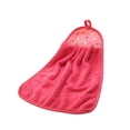 thumbnail image 1 of pitrice Hand Towel Coral Velvet Dishcloth Hanging Washing Cloth Towel Bathroom Kitchen Accessory Pattern Random, Red, 1 of 8