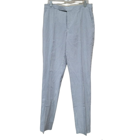 Polo Ralph Lauren BLUE/CREAM Men's Striped Seersucker Suit Trousers, US 34X33