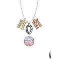thumbnail image 2 of Delight Jewelry Silvertone Domed Multi Color VT Multi-Colored Crystal Mom Charm Necklace, 2 of 5