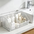 thumbnail image 4 of Wall Mounted Metal Hanging Storage Basket, Small Wire Mesh Organizer - Space Saving Container for Kitchen Bedroom and Home Organization (White), 4 of 7