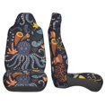 thumbnail image 4 of XMXT 2Pcs Car Seat Cover Decor Protector, Undersea Creatures Decoration Bucket Auto Front Seats Covers Fits for Cars SUVs Trucks, Universal Fit, 4 of 9