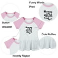 thumbnail image 2 of Pack of 2, Mommy Is Way More Fun Now That She Can Drink Again & Got My Mind On My Mommy Funny Dresses, Newborn Baby Skirts, Infant Princess Dress, Toddler Frocks (Pink Raglan Dresses, 0-6 Months), 2 of 5