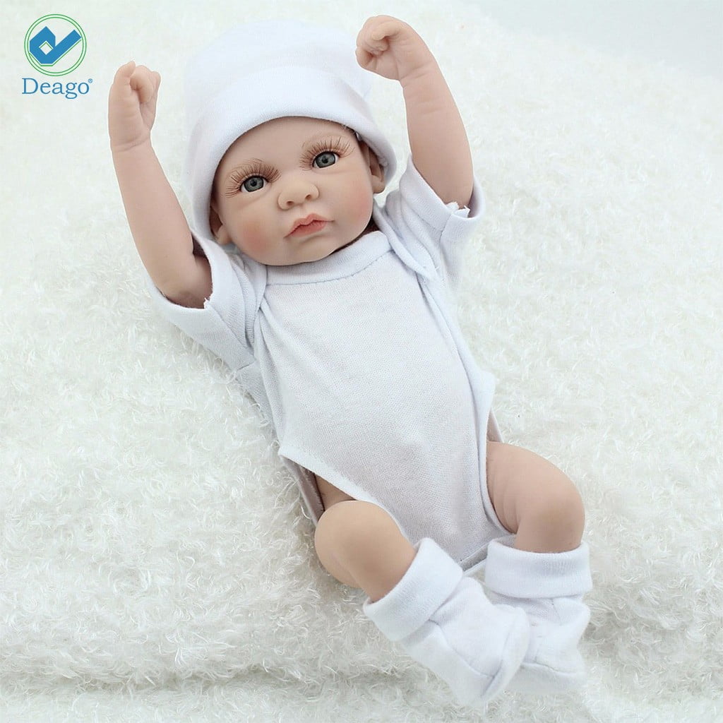 Deago Reborn Newborn Baby Realike Doll Handmade Lifelike Silicone Vinyl Weighted Alive Lovely Cute Doll Gifts 11" (Boy)