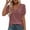 Purple, variant on Ayolanni Short Sleeve Summer Women Blouses Solid V-Neck Patchwork Collarless Blouse Dressy Puff Oversized Outdoor Tees Summer Tops Brown L