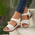 thumbnail image 3 of Dakaela Wedge Sandals for Women Comfortable Orthopedic Summer Dressy Platform Casual Walking Dress Shoes with Ankle Strap White Size 8, 3 of 9