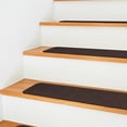 thumbnail image 3 of Ottomanson Stepwell Waterproof Non-Slip Rubberback Solid 8" x 30" Indoor/Outdoor Stair Treads, 14 Pack, Brown, 3 of 14