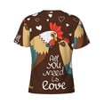 thumbnail image 6 of Vsdgher Rooster And Chicken Print Men's Dry Fit Mesh Athletic Shirts Moisture Wicking Tennis T-Shirt Tops, 6 of 9