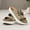 Khaki, variant on Genuine Leather Platform Sandals for Women & Men Comfort Cork Footbed Slide Sandals with Double Adjustable Buckles Ladies Chunky Heel Slides Slip On Summer Beach Sandals Men's Casual Walking Sandals