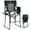 Black, variant on EVER ADVANCED Portable Tall Directors Chair 30.7" Seat Height, Folding Camping Chair Bar height for Makeup Artist with Side Table and Storage Pocket Supports 350 lbs, Black
