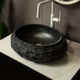 thumbnail image 2 of 18 Inch Irregular Oval Resin Vessel Sink Stone Pattern Artistic Basin Dark Gray, 2 of 6