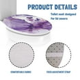 thumbnail image 5 of ZUXONGSY Purple Marble Print Toilet Lid Seat Cover Decorative Covers with Elastic Bottom Machine Washable Seat Covers Butterfly Easy to Install Toilet Lid Cover Fit Size 17.3 x 13 Inches, 5 of 6
