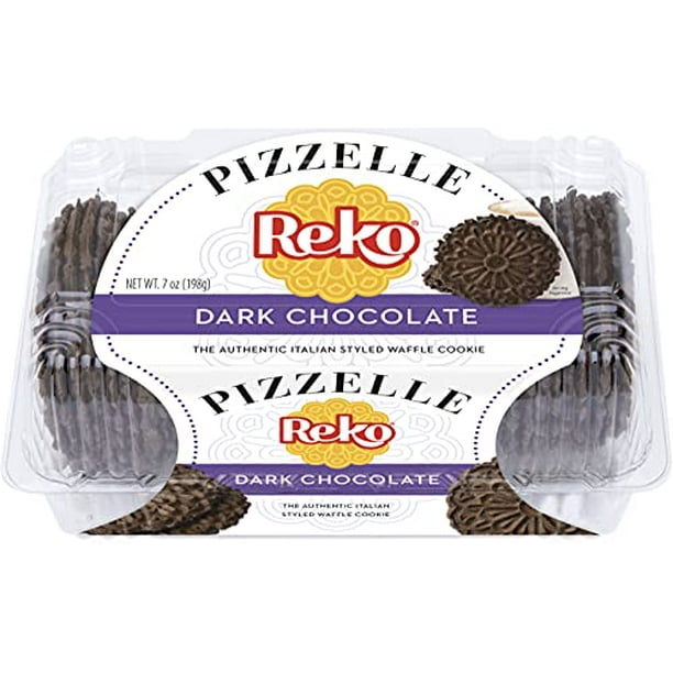 Reko Pizzelle Authentic Italian Style Waffle Cookie, Chocolate, 7 Ounce