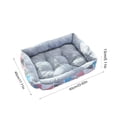 thumbnail image 3 of Sahpxhe Dog Bed, Rectangular High Bolster Warm Plush Pet Bed With Geometric Line Print For Indoor Cats And Small Medium Dogs, 3 of 5